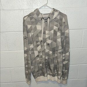 Geometric Gray and White Hoodie